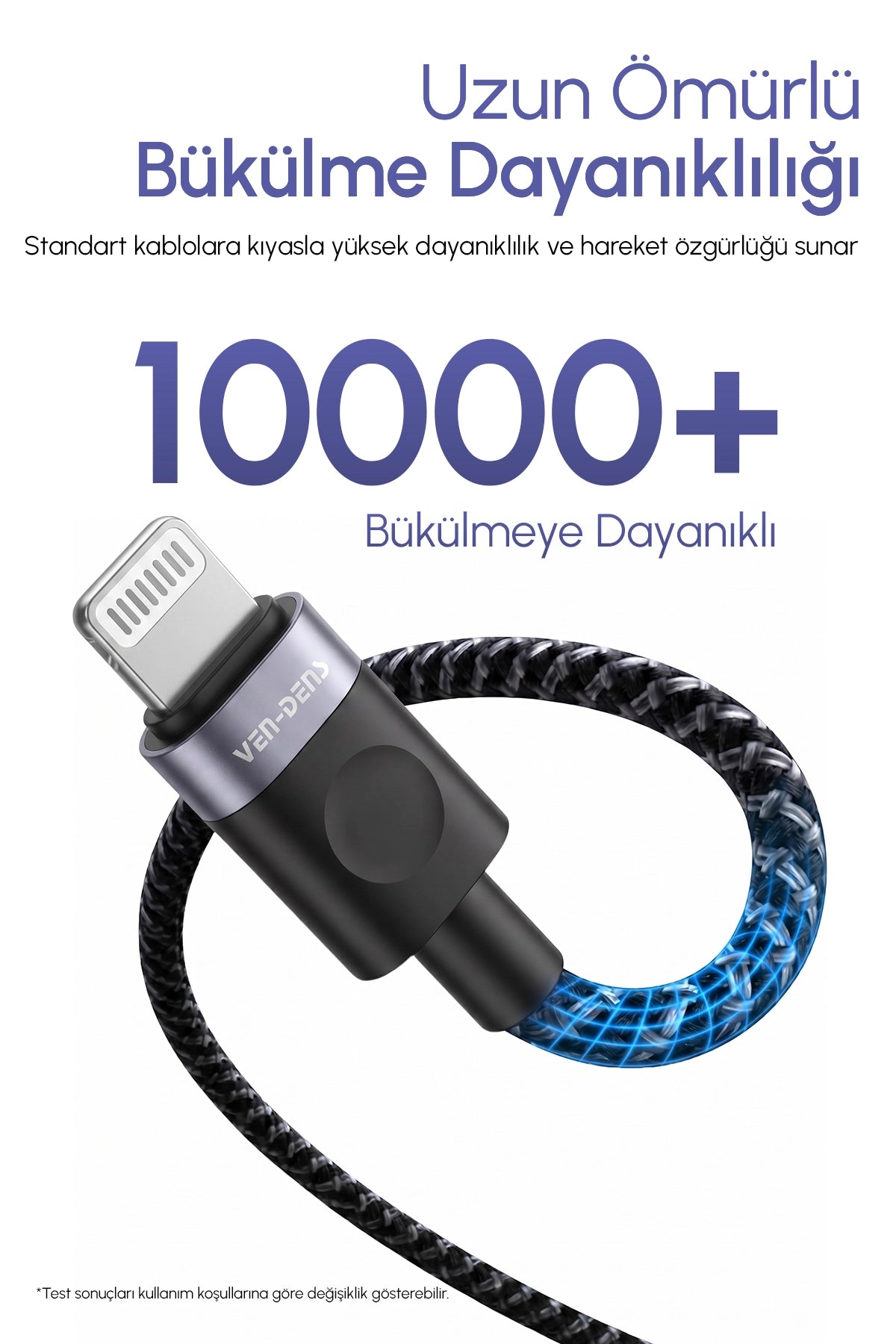 Vendens VD-DCM02 Premium Örgülü iPhone Uyumlu Lightning Hızlı Şarj Kablosu