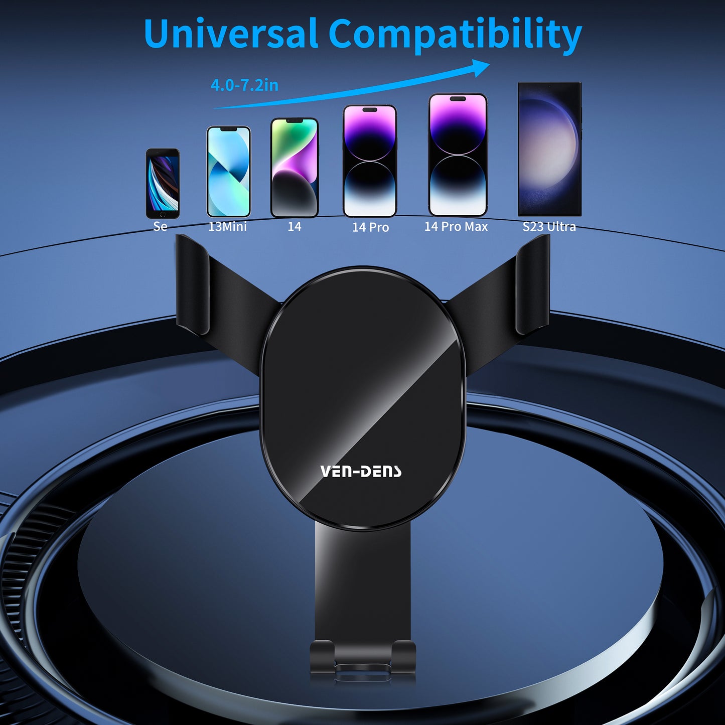 VD-HD020 Siyah Renk, Kaymaz, Ayarlanabilir, Titreşim Önleyici Araç Telefon Tutucu