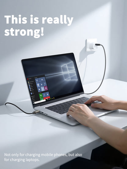 Vendens DC14CC Type-C to Type-C 100W PD Hızlı Şarj ve Data Kablosu, Çinko Alaşım Örgü, 1 Metre