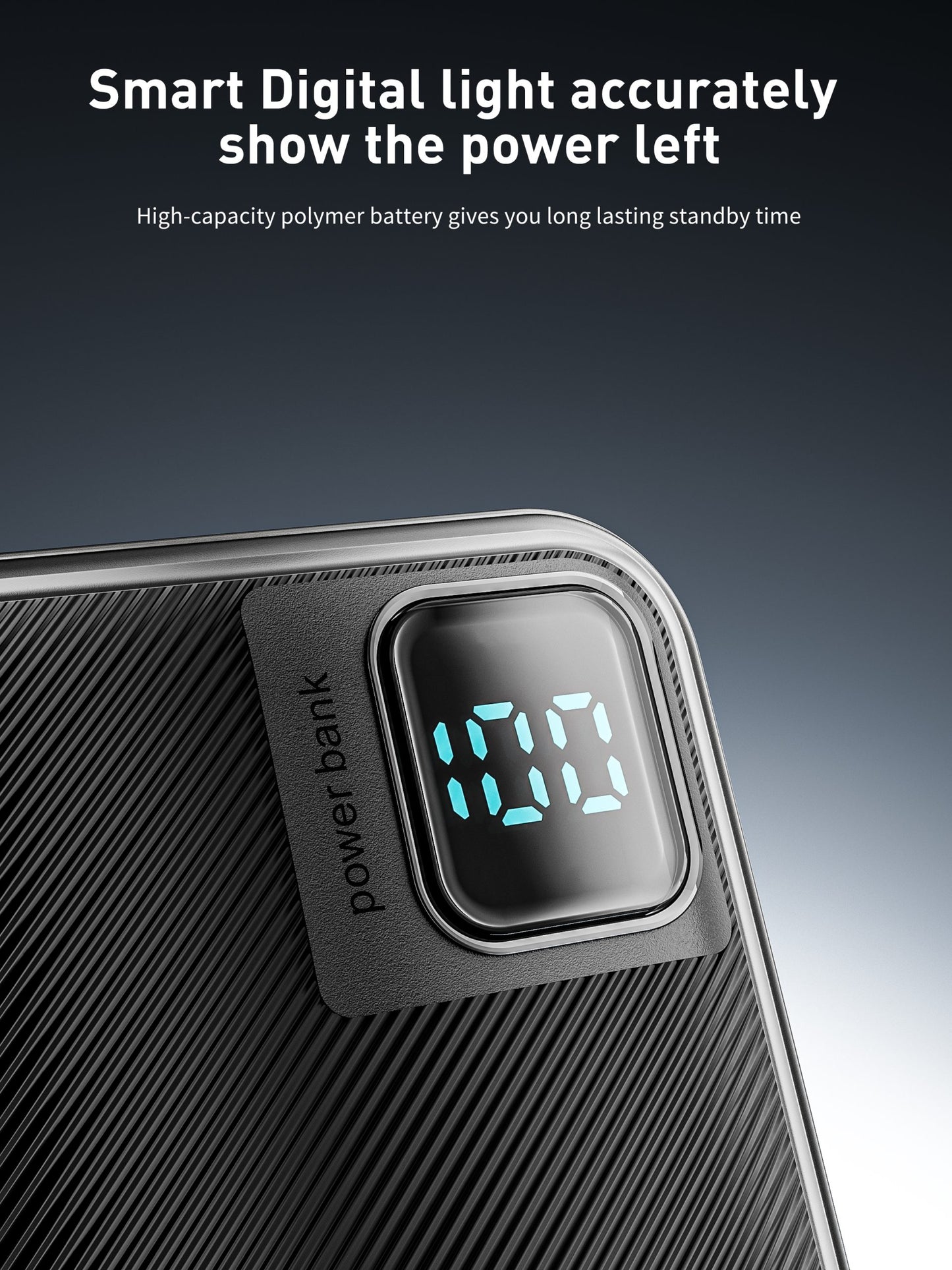 VD-PB061 Toptan fiyatla, telefonlar için Type-C/IP kablolu, dijital ekranlı, yüksek kaliteli 20000mAh Power Bank.