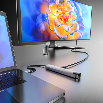 Vendens 8'i 1 Arada USB-C Hub - Çok Fonksiyonlu Adaptör (HDMI, USB, PD, RJ45)