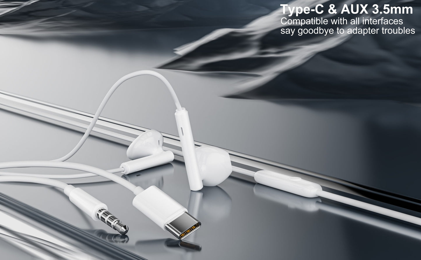 VD-EAR009 Toptan Fiyat Kablolu Kulaklık 3.5mm Jak Girişi 120CM Mikrofonlu Kablolu Kulaklıklar Net Ses Kalitesi HD Stereo