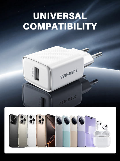 Vendens 10.5W Hızlı Şarj Cihazı PD 30W USB-C to Lightning Kablo Seti - Beyaz