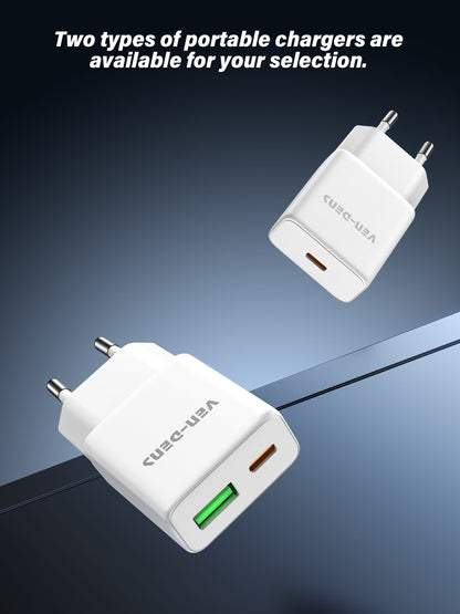 Vendens 30W USB-A ve USB-C Çift Çıkışlı Type C Hızlı Şarj Aleti Adaptörü