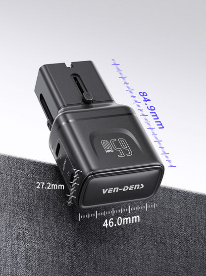 Vendens TravelPro 65W PD | 150+ Ülke Uyumlu Premium Seyahat Şarj Cihazı