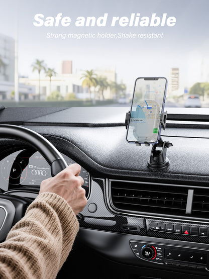 VD-HD009 Siyah Telefon Tutucu, Gösterge Paneli veya Ön Cam İçin, Klipsli, Güçlü, Titreşim Önleyici, Katlanabilir, Telefonlar İçin Uygun