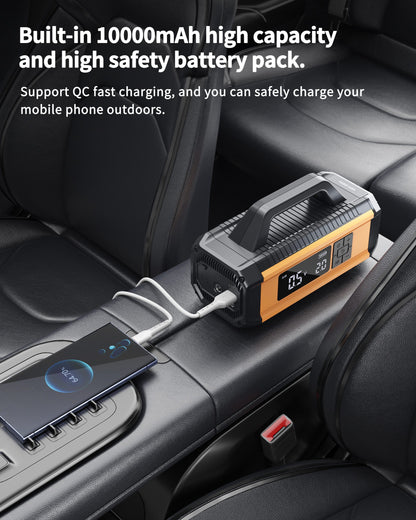 Vendens VD-CP010 4'ü 1 Arada Akü Takviye Cihazı, 150 PSI Kompresör ve 10000mAh Powerbank