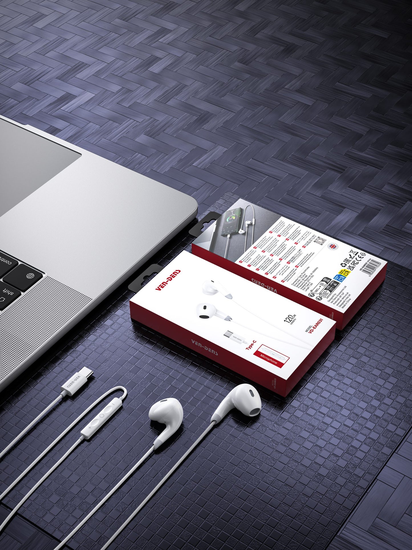 VD-EAR031 Type-C Mikrofonlu Kablolu Kulak İçi Kulaklık - USB C Uyumlu