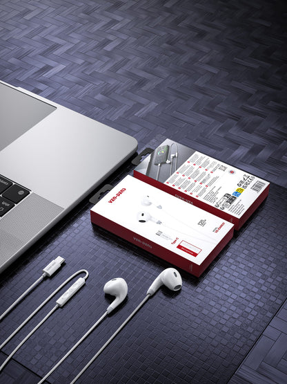 VD-EAR031 Type-C Mikrofonlu Kablolu Kulak İçi Kulaklık - USB C Uyumlu