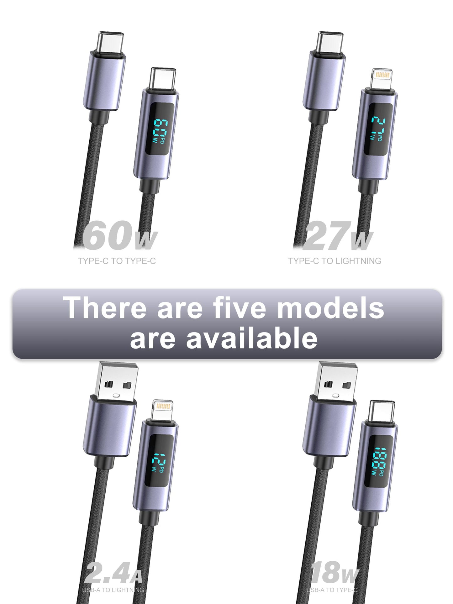 VD-DCN05 Toptan Fiyat yüksek kaliteli 60W USB-C - USB-C 1M siyah Veri Kablosu