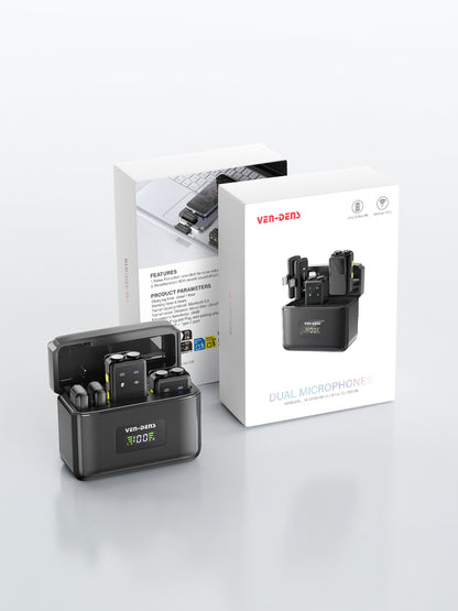 VD-MIC019 Yüksek Kaliteli Profesyonel IP/Type C Çift Mikrofonlu Kablosuz Mikrofon, Gürültü Engelleme Fonksiyonlu HD Ses