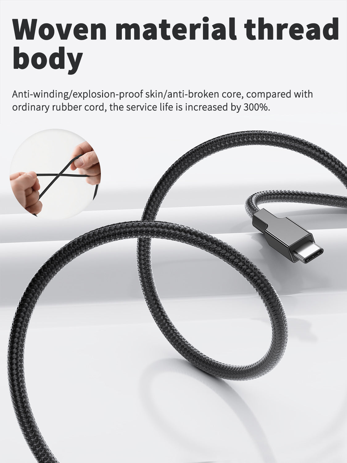 VD-DC03CL Toptan Fiyat Evrensel 1M siyah USB C - IP 27W çinko alaşımlı örgülü hızlı şarj veri kablosu