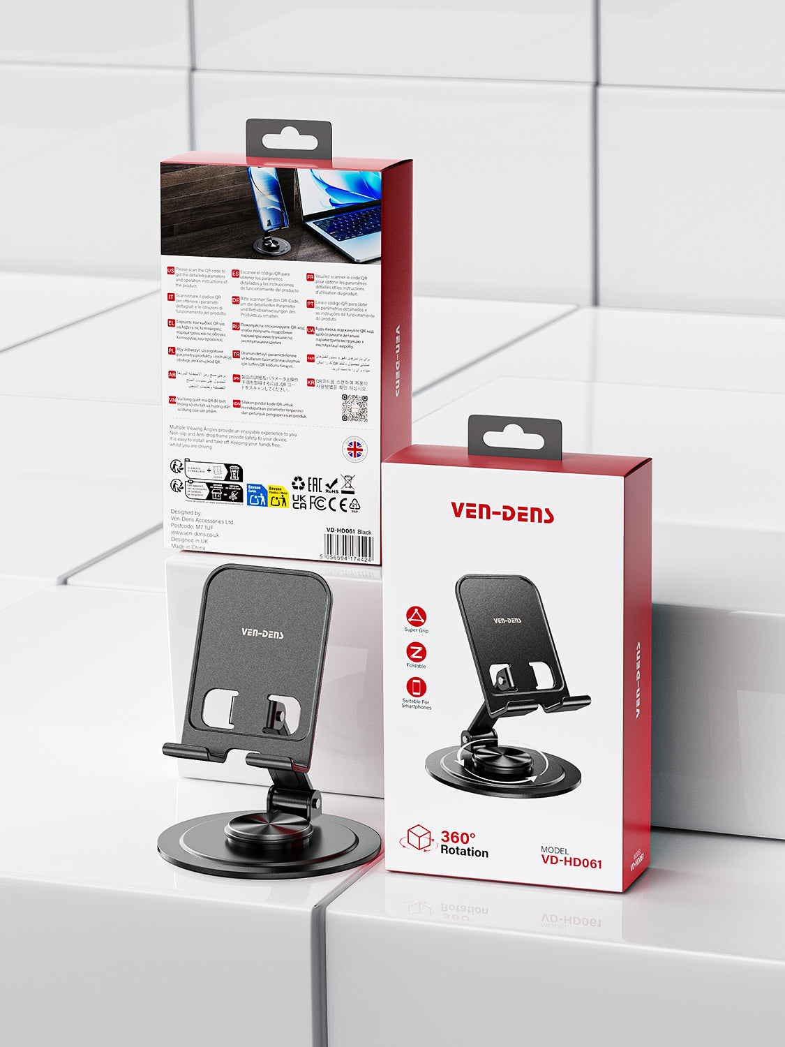 VD-HD061 Yüksek kaliteli, sağlam telefon standı, evrensel akıllı telefon tutucu, çok yönlü ayar desteği.