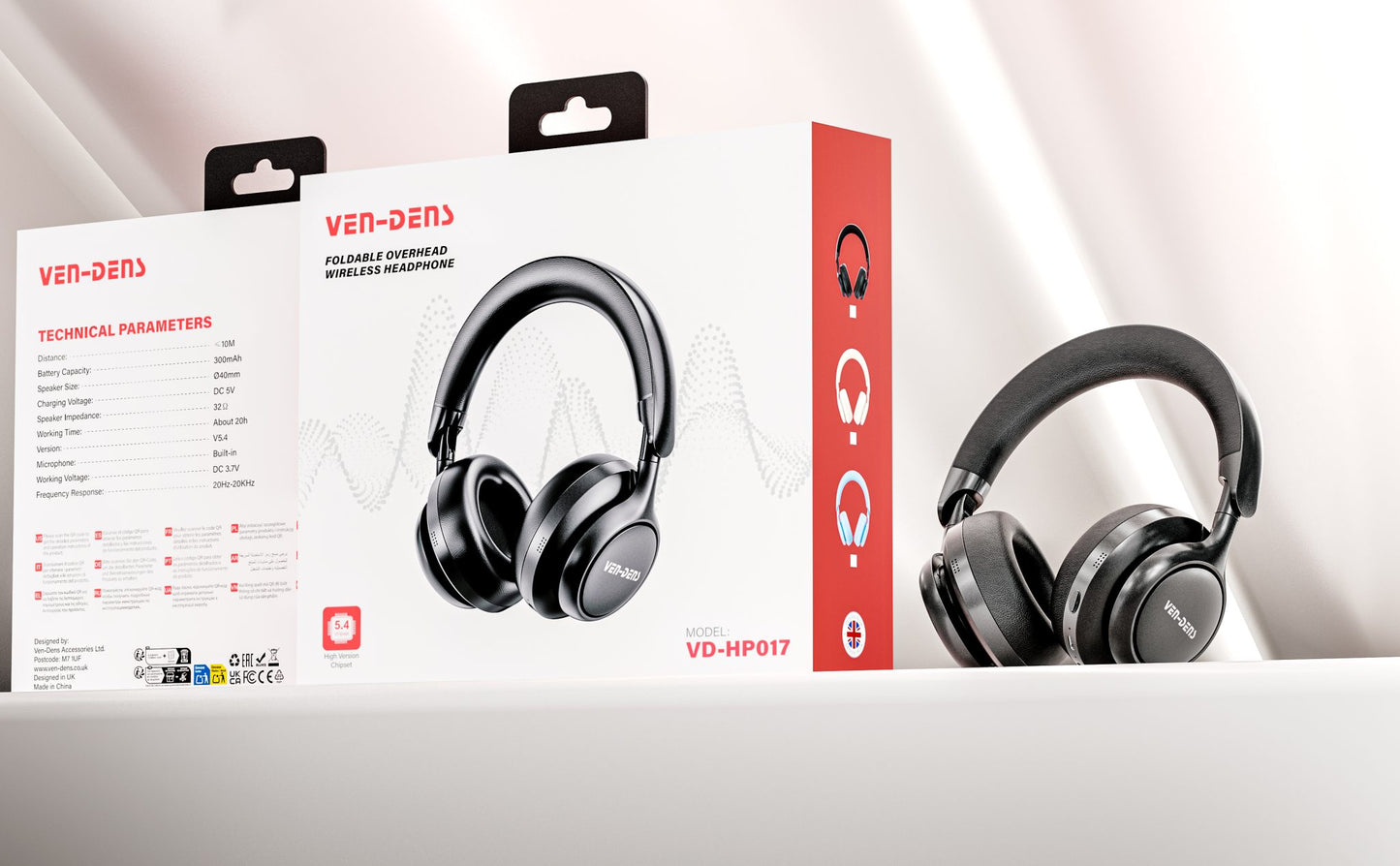 Vendens HD Stereo Ses Bluetooth Kulaklık - 40 Saat Pil Ömrü, Gürültü Engelleme