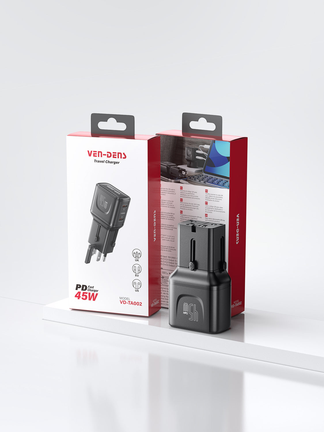 Vendens TravelMax 45W PD | 150+ Ülke Uyumlu Seyahat Şarj Cihazı