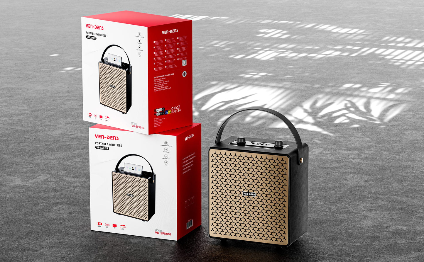 Vendens VD-SPK016 Premium LED Işıklı Bluetooth Hoparlör - 30 Saat Pil