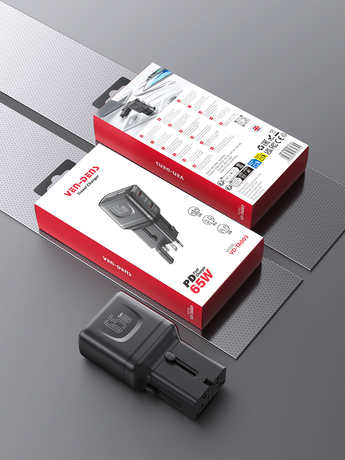 Vendens TravelPro 65W PD | 150+ Ülke Uyumlu Premium Seyahat Şarj Cihazı