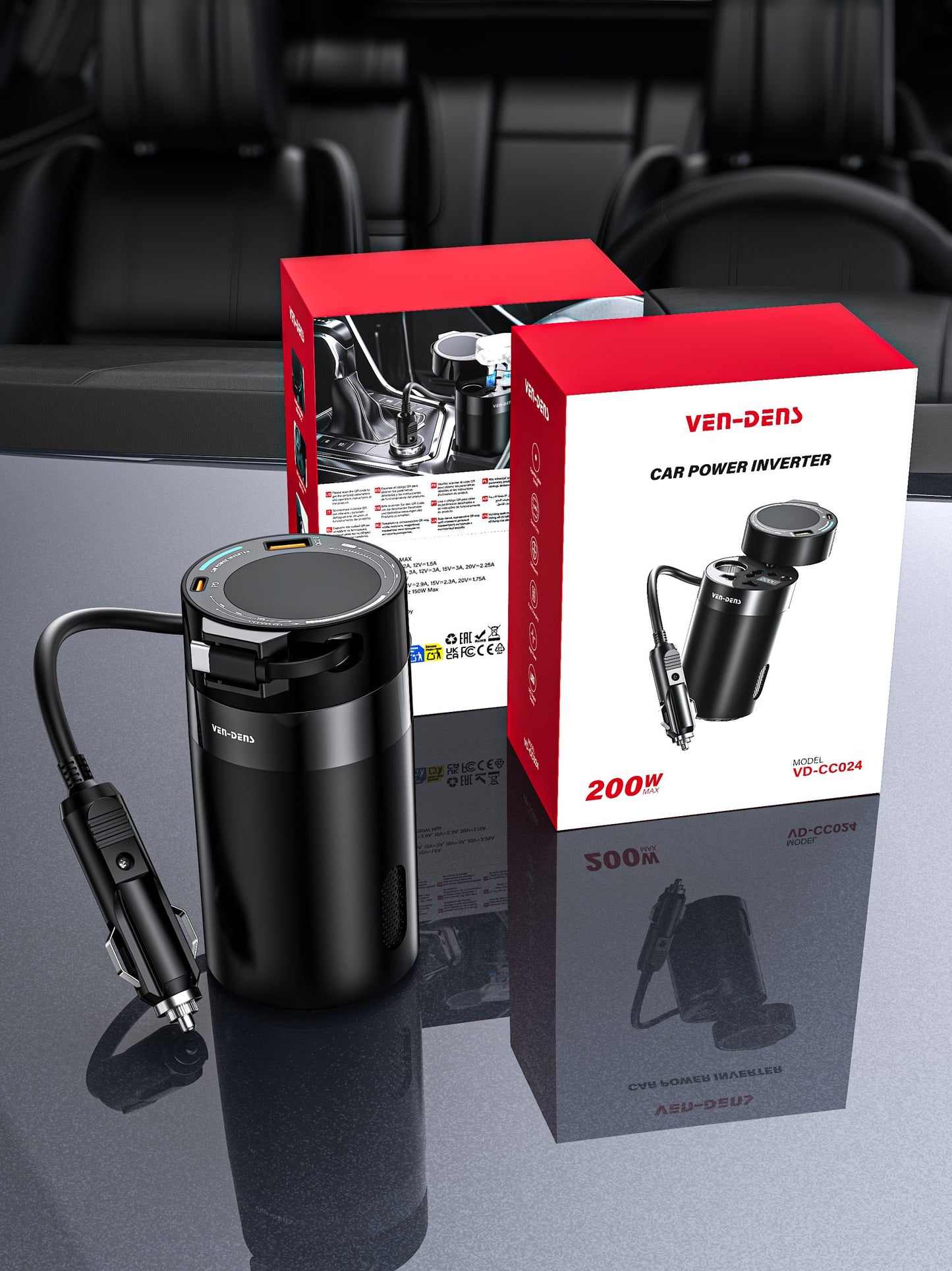 Vendens DriveMax 200W Araç Güç İstasyonu | Çakmaklık Priz ve DC Çıkış