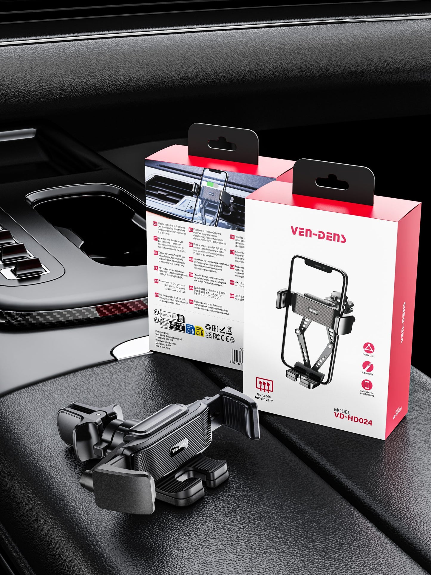 VD-HD024 Yüksek kaliteli ABS ve PC malzemeden üretilmiştir. Titreşime dayanıklı, stabil, tek elle kullanılabilen, akıllı telefonlar için havalandırma ızgarasına monte edilebilen araç içi tutucu.