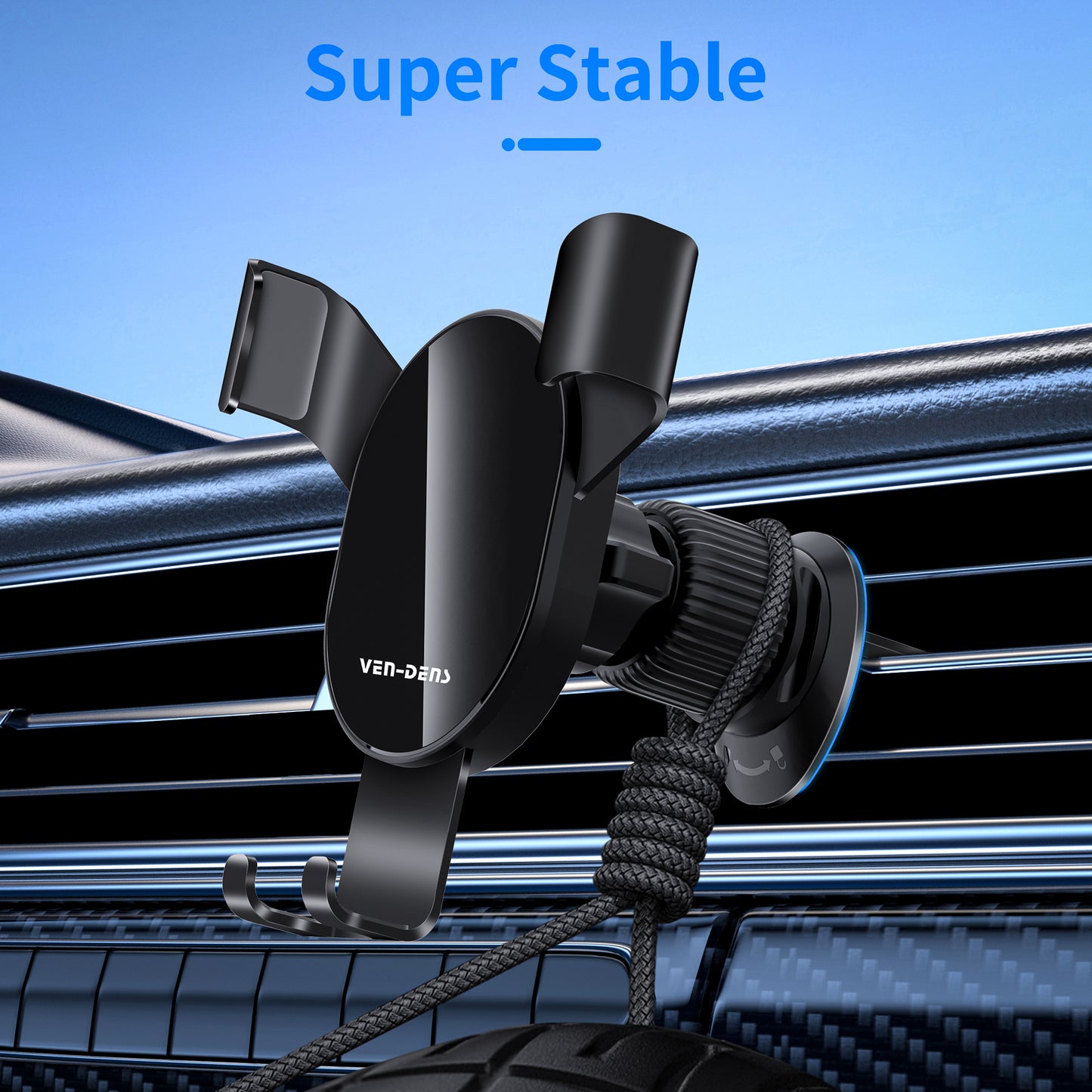 VD-HD020 Siyah Renk, Kaymaz, Ayarlanabilir, Titreşim Önleyici Araç Telefon Tutucu
