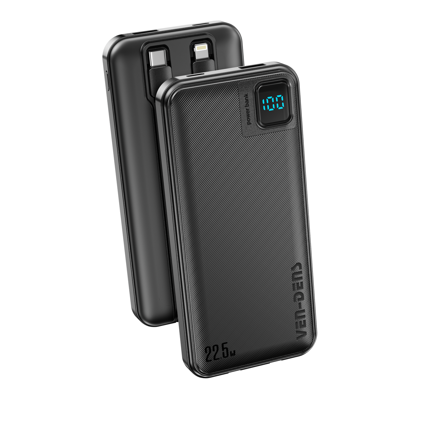 VD-PB060 Toptan fiyatla, telefonlar için Type-C/IP kablolu, dijital ekranlı, yüksek kaliteli 10000mAh Power Bank.