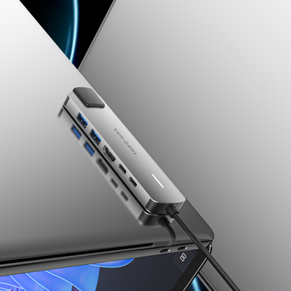 Vendens 6'sı 1 Arada USB-C Hub Adaptörü – HDMI, USB 3.0, PD 90W Hızlı Şarj, RJ45 Ethernet