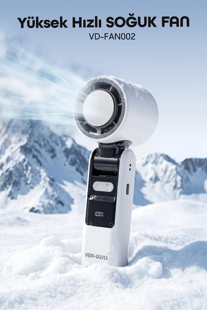 Vendens VD-FAN002 10W Soğutuculu ,Led Lambalı , Mini El Fanı, USB Şarjlı,Katlanabilir, 800mAh, 3 Kademeli