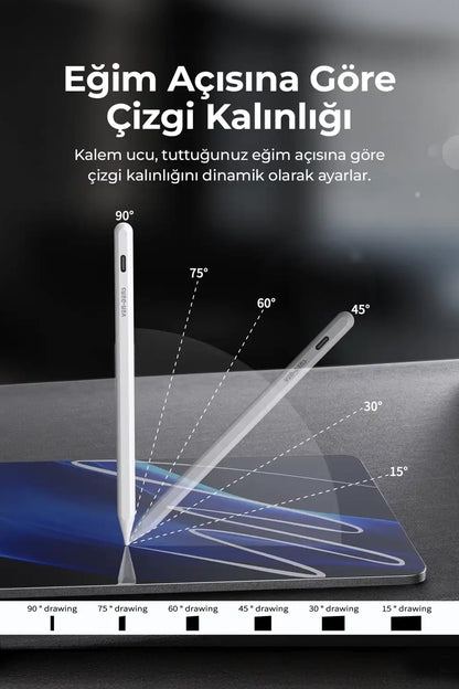 Vendens VD-SP004 Metal Stylus Kalem, iPad ve Android Uyumlu, Manyetik, Type-C Şarj, 10 Saat Kullanım