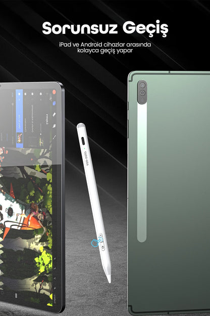 Vendens VD-SP006 Manyetik Stylus Kalem, Hızlı Şarjlı, 2 Yedek Uçlu, Android ve iPad Uyumlu