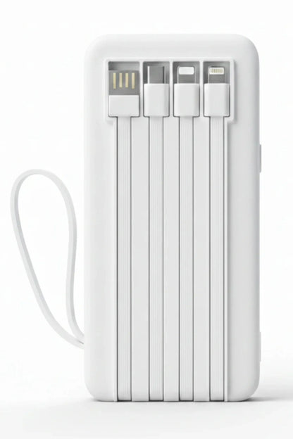 Vendens VD-PB058 Dahili 4 Kablolu 10000mAh  Işıklı Göstergeli LED El Fenerli Powerbank Tüm Telefonlarla Uyumlu