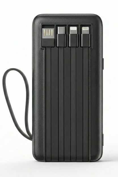 Vendens VD-PB058 Dahili 4 Kablolu 10000mAh  Işıklı Göstergeli LED El Fenerli Powerbank Tüm Telefonlarla Uyumlu