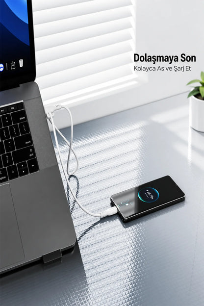 Vendens VD-DC16CC Type-C to Type-C 60W PD Hızlı Şarj ve Data Kablosu - 1 Metre, Beyaz