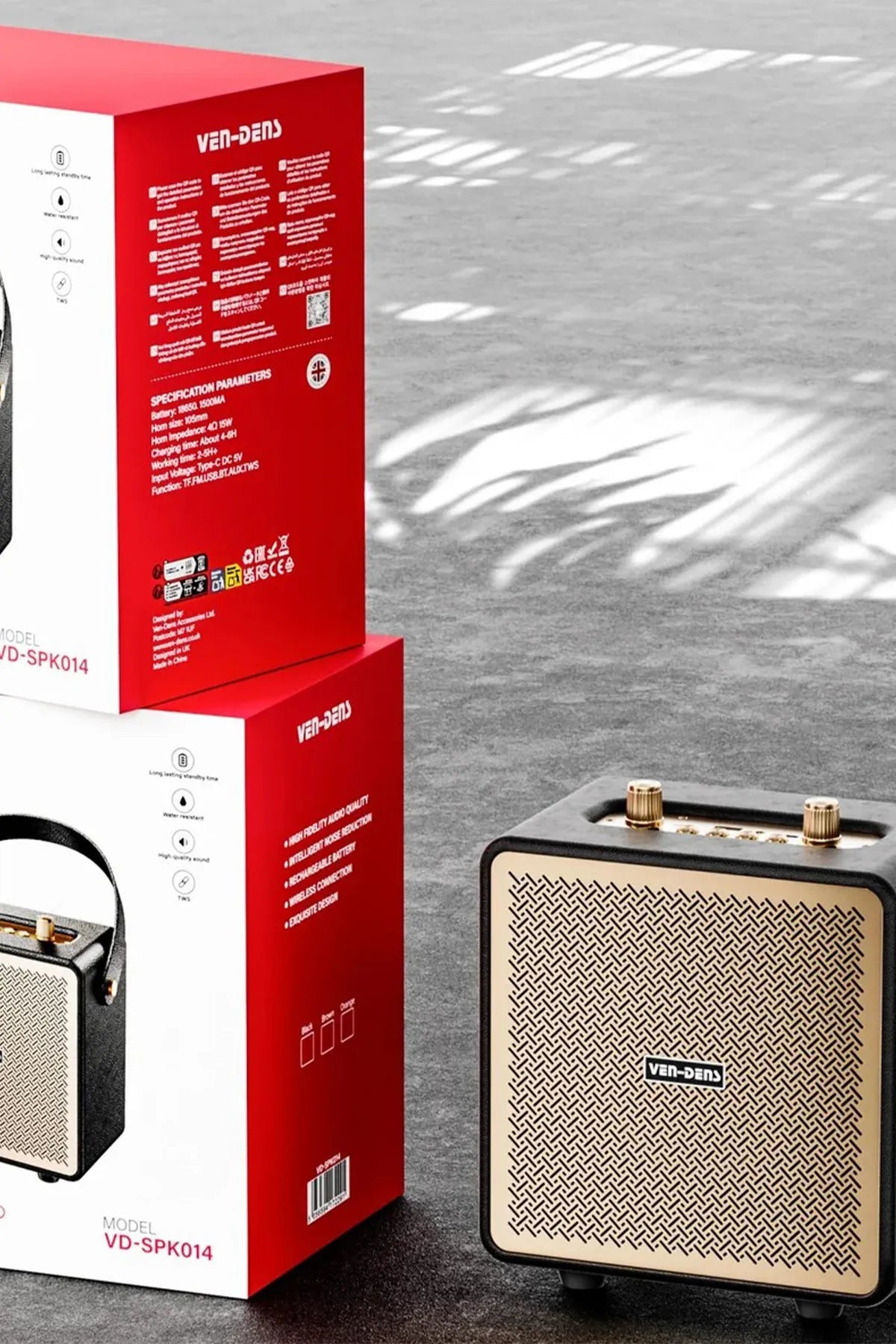 Vendens VD-SPK012 Işıklı Bluetooth Hoparlör - Su Geçirmez, 30 Saat Pil