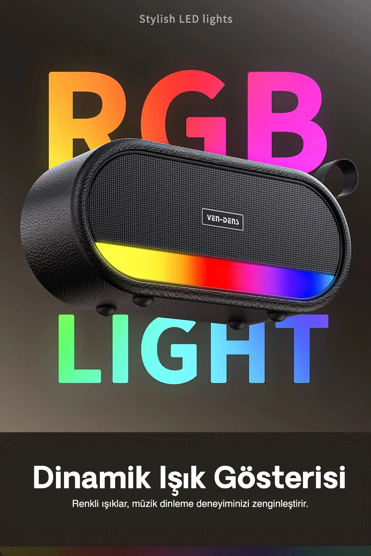 Vendens VD-SPK009 LED Ambiyans Işıklı Bluetooth Hoparlör - 30 Saat Batarya