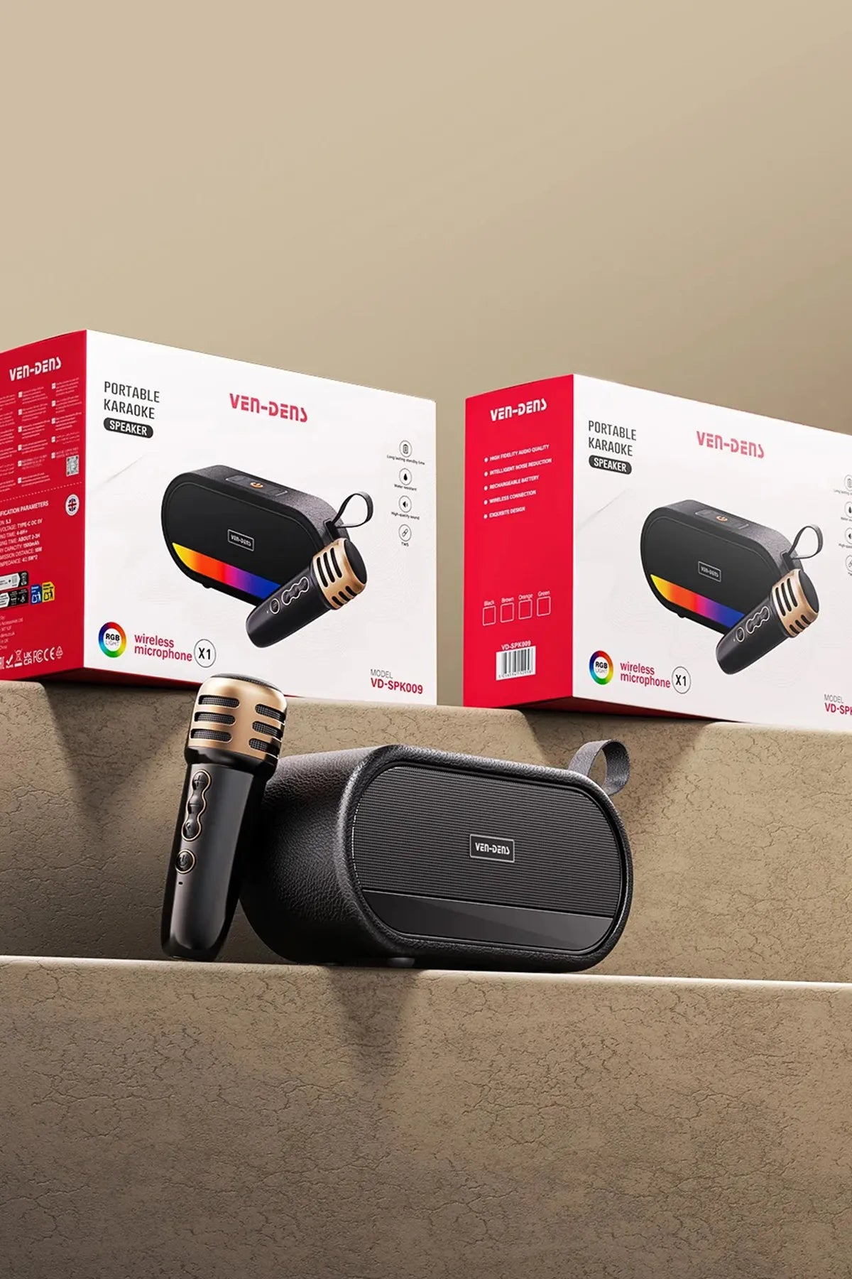Vendens VD-SPK009 LED Ambiyans Işıklı Bluetooth Hoparlör - 30 Saat Batarya