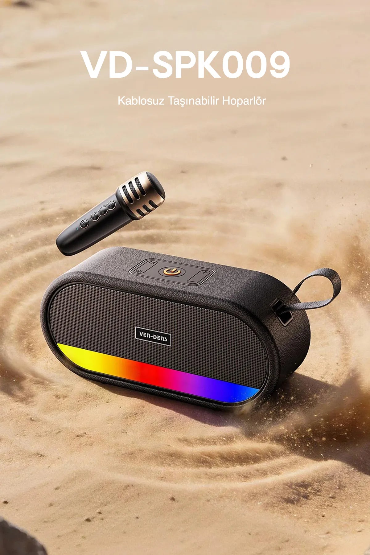 Vendens VD-SPK009 LED Ambiyans Işıklı Bluetooth Hoparlör - 30 Saat Batarya