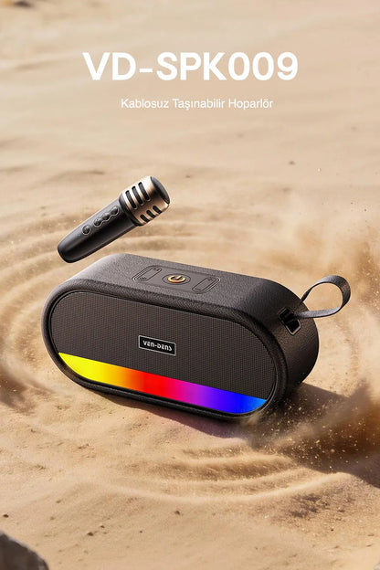 Vendens VD-SPK009 LED Ambiyans Işıklı Bluetooth Hoparlör - 30 Saat Batarya