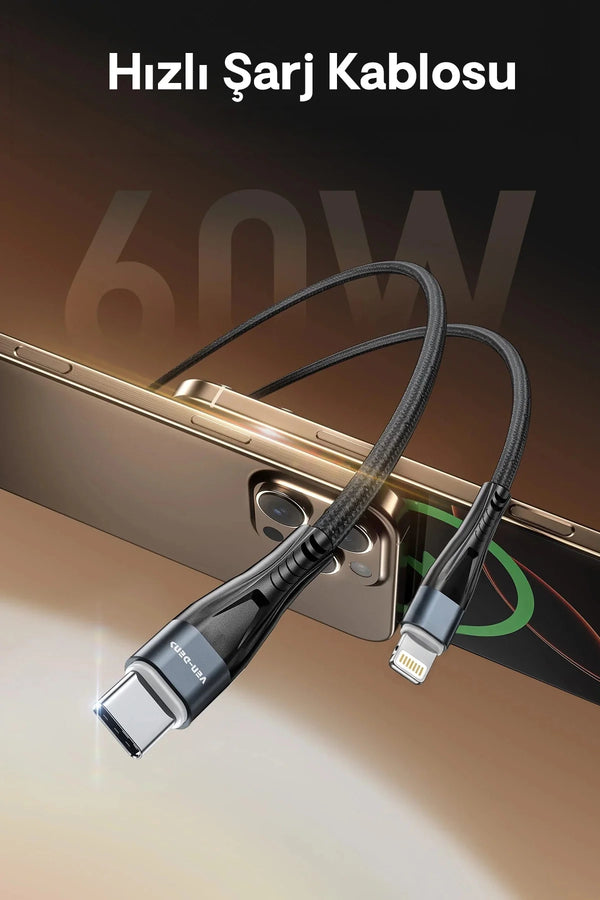 Vendens VD-DC19CL Apple MFi Onaylı Type-C to Lightning Hızlı Şarj ve Veri Kablosu, 1 Metre