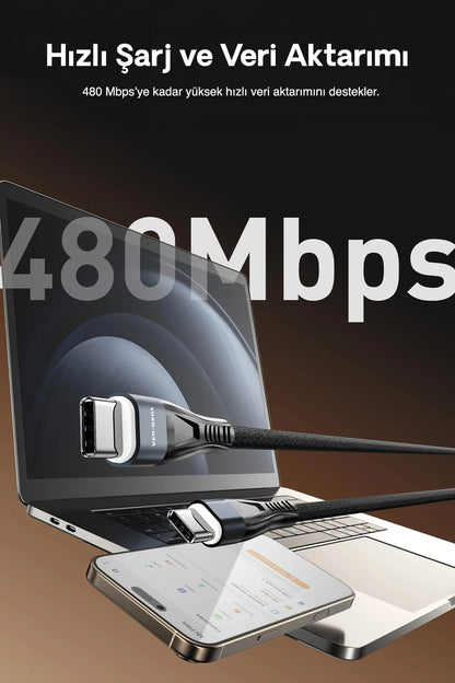Vendens VD-DC19M Premium Micro USB Şarj Kablosu - 2A Hızlı Şarj ve Veri Aktarımı