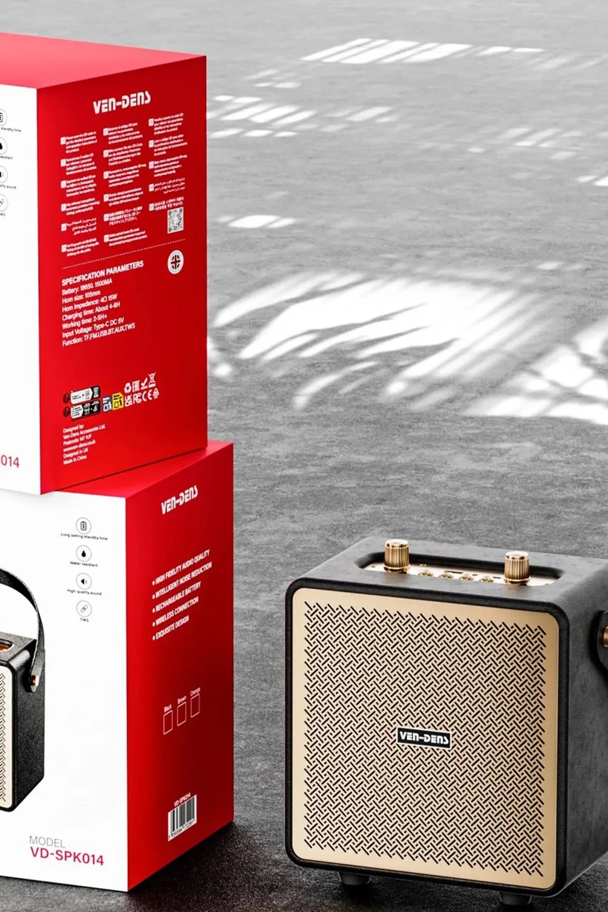 Vendens VD-SPK014 Premium Bluetooth Hoparlör - Taşınabilir ve Su Sıçramalarına Dayanıklı