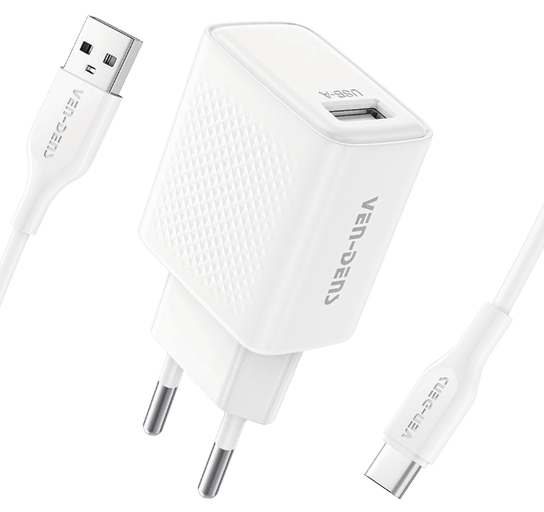 Vendens 10.5W Hızlı Şarj Cihazı + Type-C Kablo Seti - Beyaz