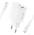 Vendens 10.5W Hızlı Şarj Cihazı PD 30W USB-C to Lightning Kablo Seti - Beyaz