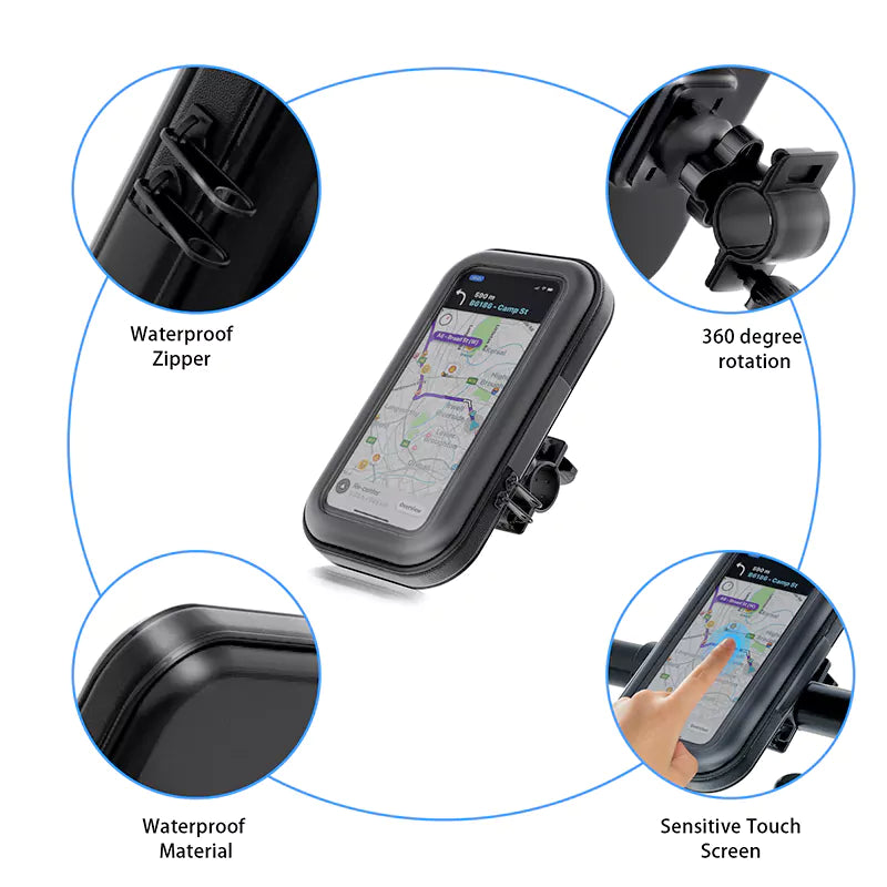 VD-HD005 360 derece dönebilen, evrensel, sökülebilir, bisiklet ve motosiklete monte edilebilen cep telefonu tutucu.