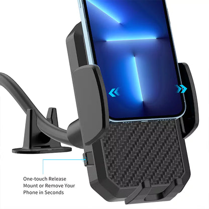 VD-HD012 Siyah Telefon Tutucu, Güçlü Tutuş, Titreşim Önleyici, Esnek Alüminyum Alaşımlı Hortum Tasarımı, Ön Cam