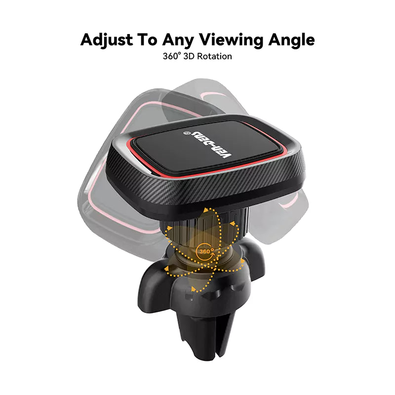 VD-HD015 Yüksek kaliteli, zarif, 360° dönebilen, kaymaz manyetik havalandırma tutucu.