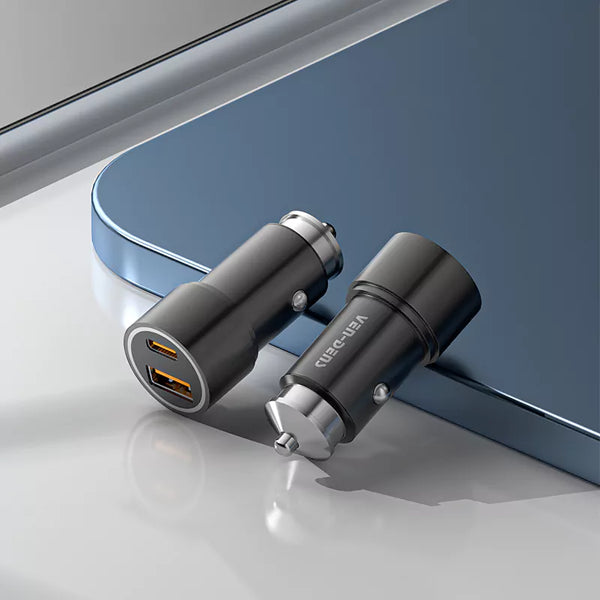 Vendens VD-CC016 38W Dijital Premium Araç Şarj Cihazı USB ve Type-C