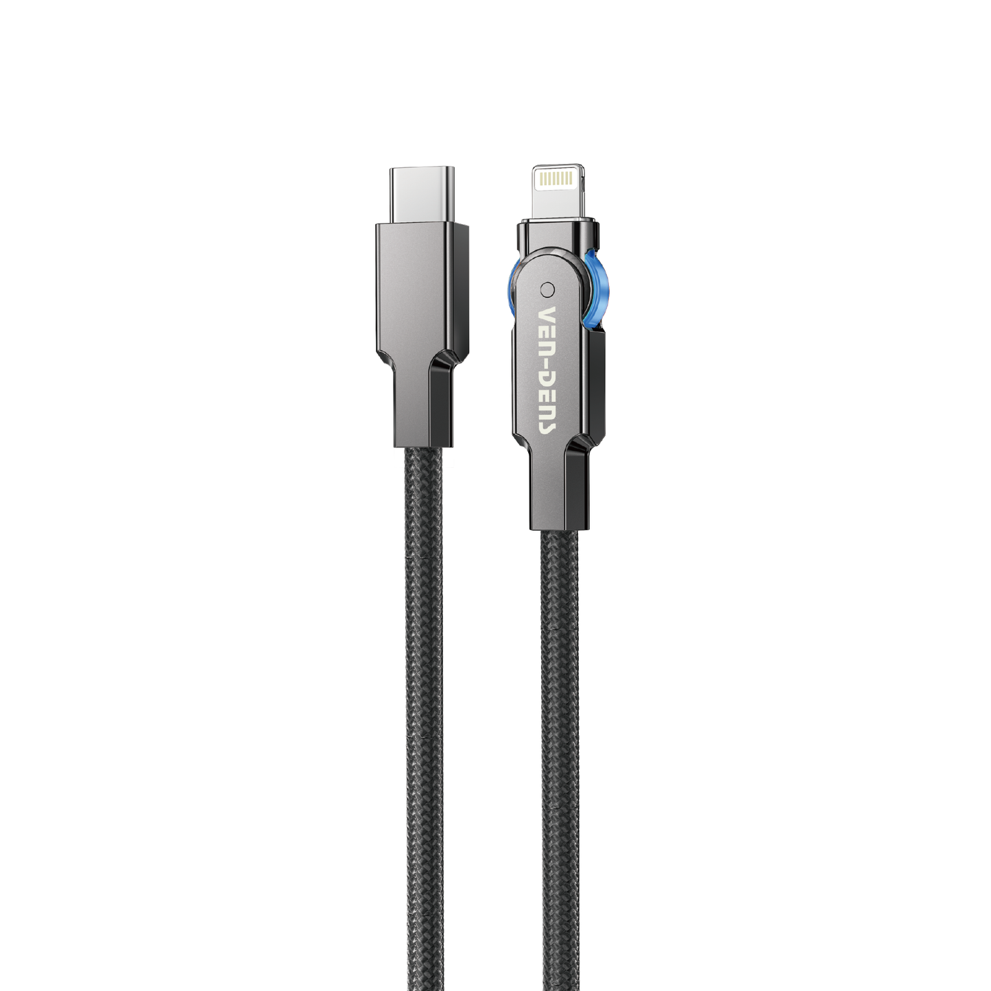 VD-DC03CL Toptan Fiyat Evrensel 1M siyah USB C - IP 27W çinko alaşımlı örgülü hızlı şarj veri kablosu