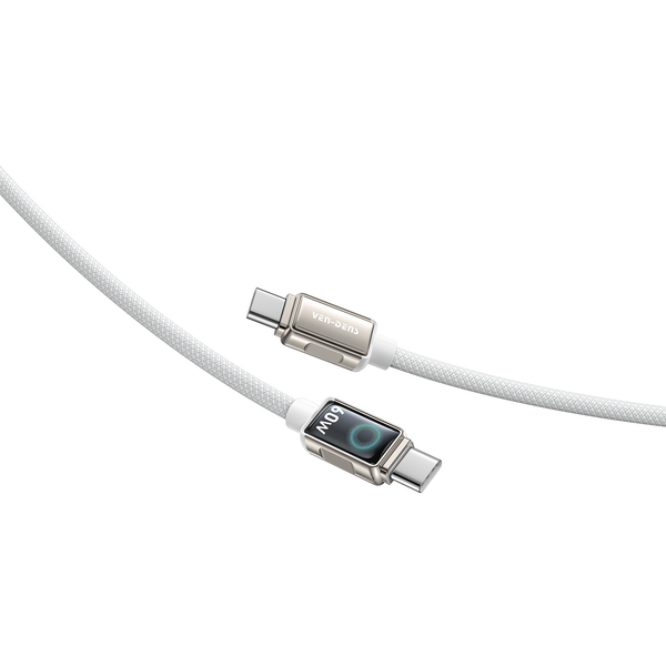 Vendens DC11CC Type-C to Type-C 60W PD Hızlı Şarj ve Data Kablosu - 1 Metre, Çinko Alaşım Örgülü