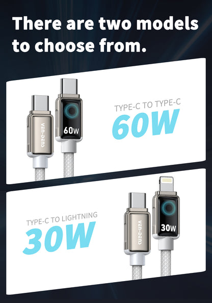 Vendens DC11CL Type-C to Lightning PD 27W Örgülü Hızlı Şarj ve Data Kablosu - 1 Metre