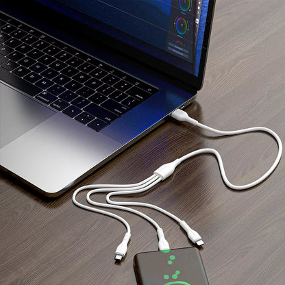Ven-Dens DCD08 3'ü 1 Arada Hızlı Şarj ve Data Kablosu (Micro USB, Type-C, Lightning) - 1.2 Metre